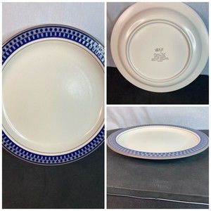 MIKASA  Aztec Blue Dinner Plates Set Of 4 9”Inch